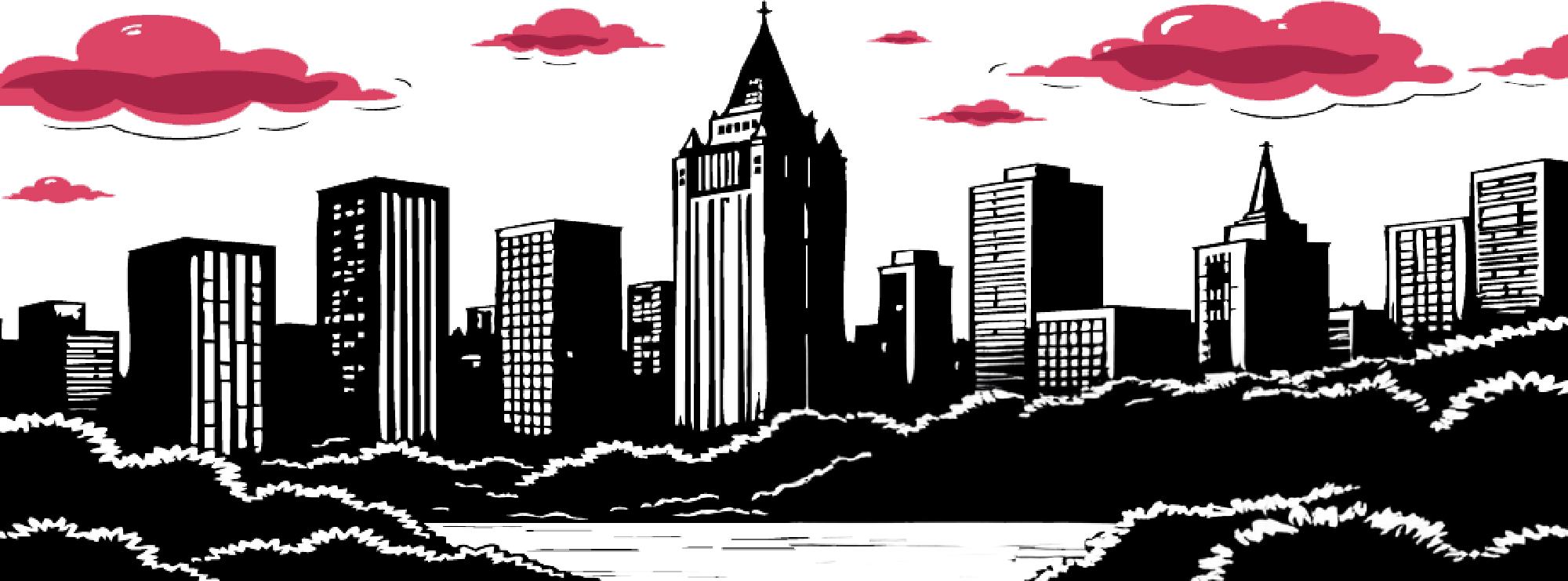 The Town of Marketers - Hover on this image to see what we call the Cloud Nine Impact Cloud Nine Town Sketch