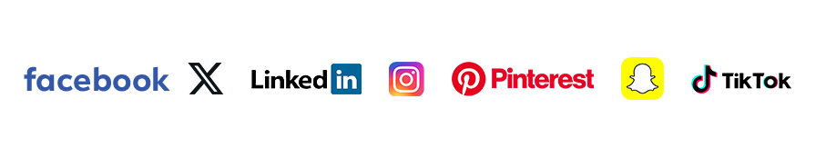 Social Media Icons - We Market on these platforms Social Media Marketing Services By Cloud Nine - Top Notch Marketing Services for businesses based in United kingdom UK and USA United States of America